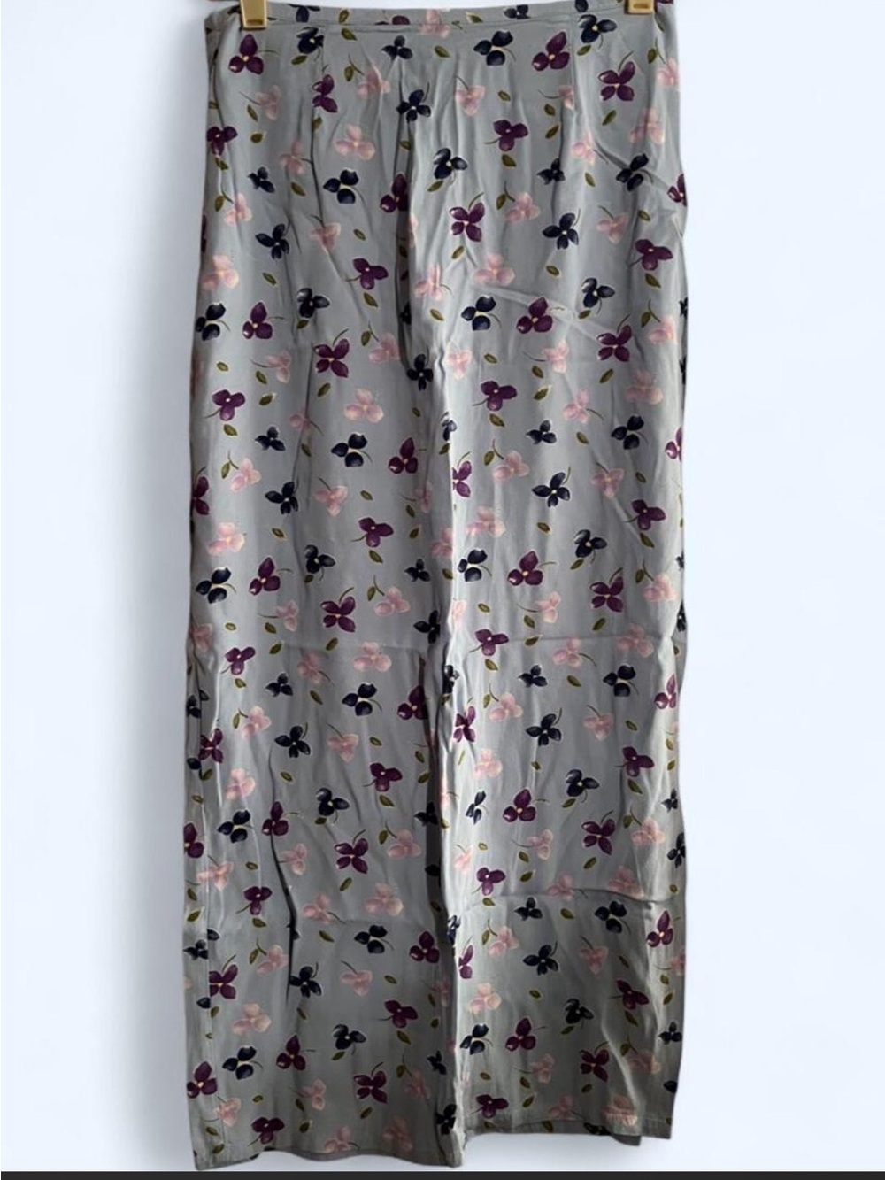 Women’s Vintage Floral Light Blue Midi Skirt